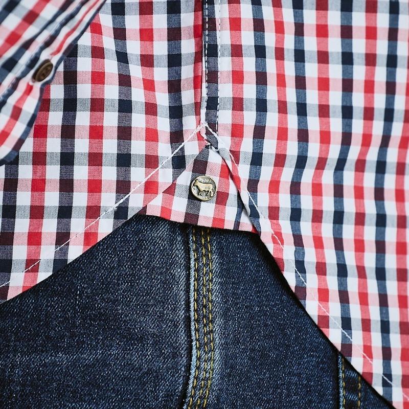 Kingsley Bastille Wine Tour Gingham Muscle Fit Shirt - Pelican