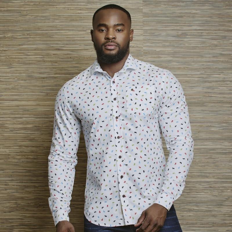 Pop Nguni Slim Fit Shirt - Pelican
