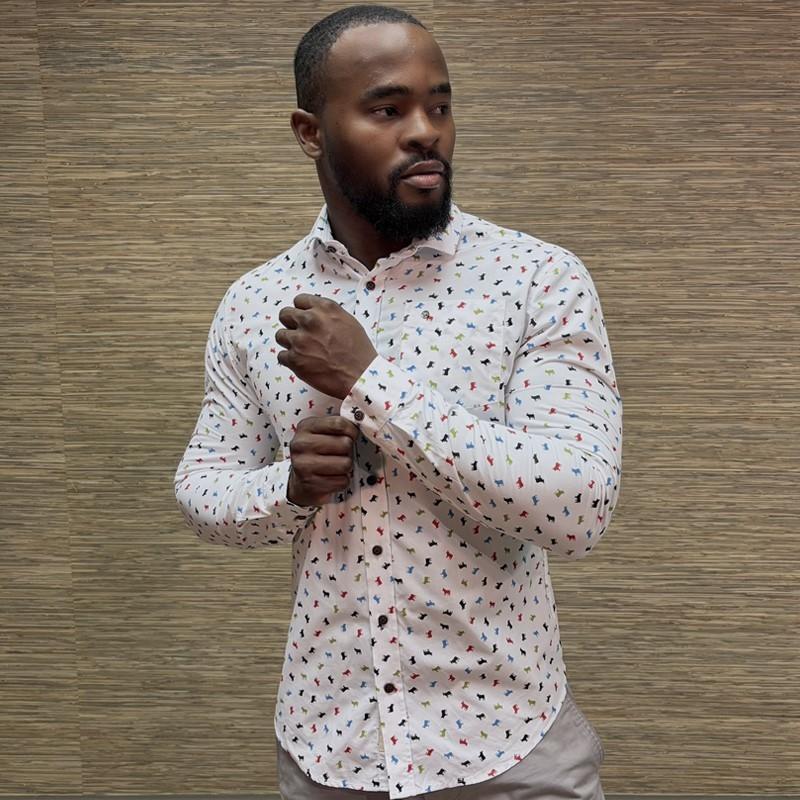 Pop Nguni Slim Fit Shirt - Pelican