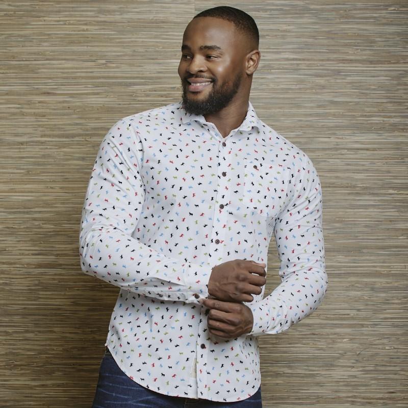 Pop Nguni Slim Fit Shirt - Pelican