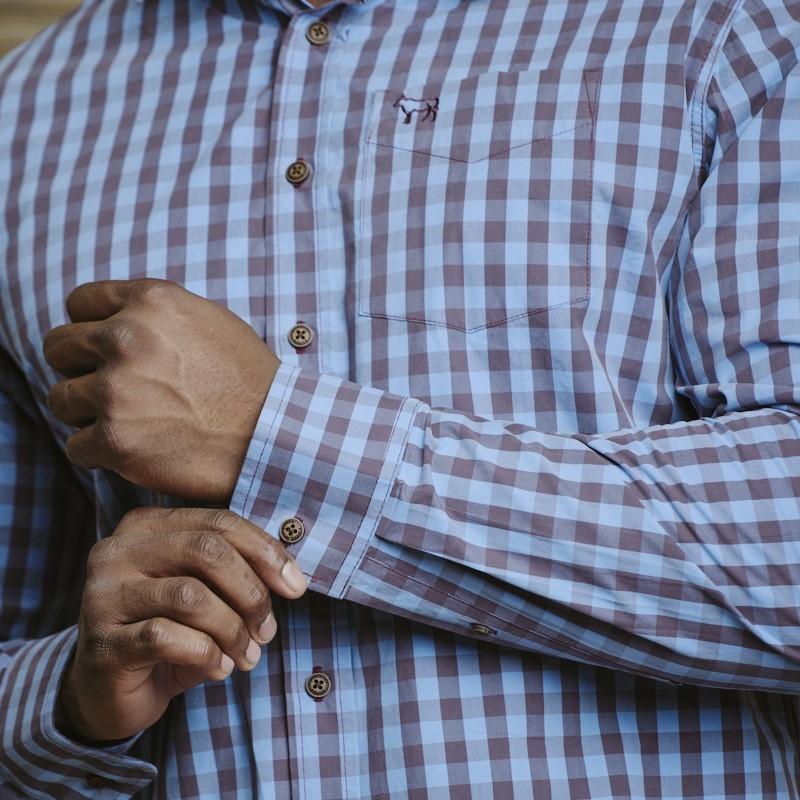 Vintage Vinyard Gingham Muscle Fit Shirt - Merlot