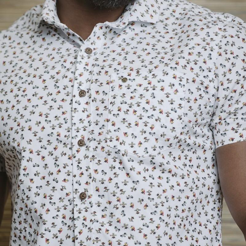 Nguni Surfs Up Collectables Slim Fit SS Shirt - Pelican