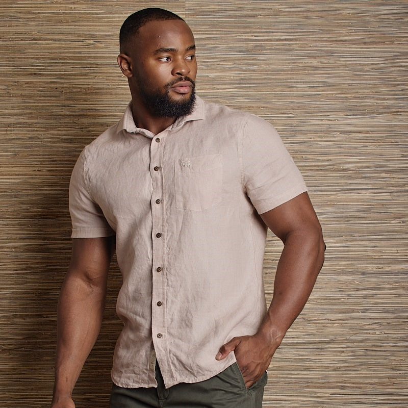 Endless Horizons Linen Slim Fit SS SF Shirt - Urchin