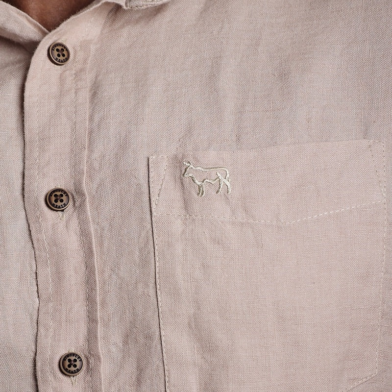 Endless Horizons Linen Slim Fit SS SF Shirt - Urchin