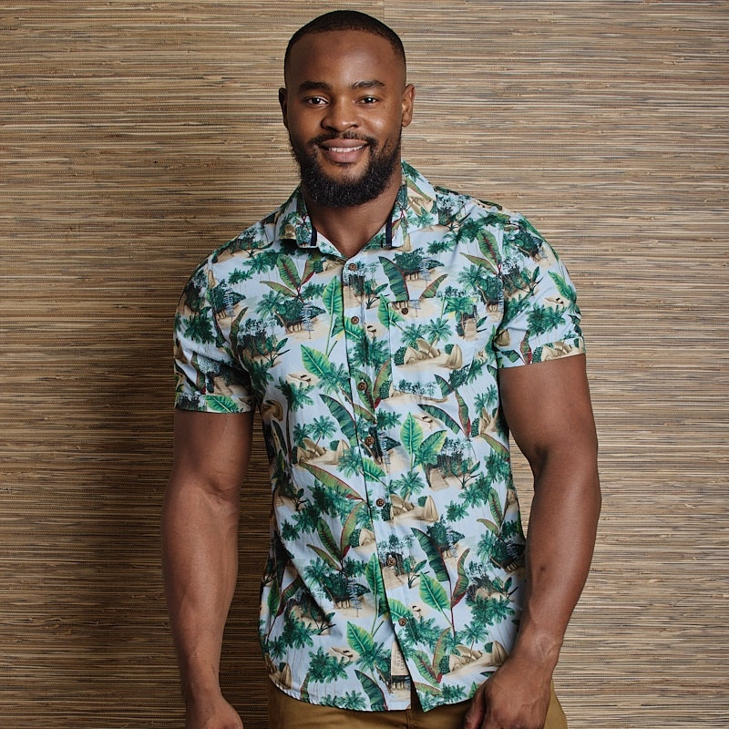 Seychelles Adventure Slim Fit SS Shirt - Sky