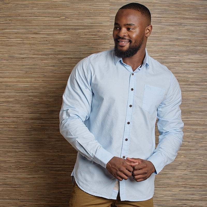 BHAG Oxford Shirt Muscle Fit LS Shirt - Sky