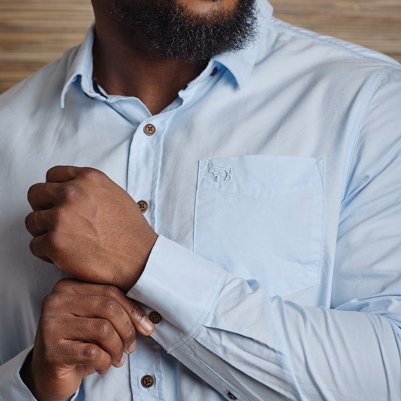 BHAG Oxford Shirt Muscle Fit LS Shirt - Sky