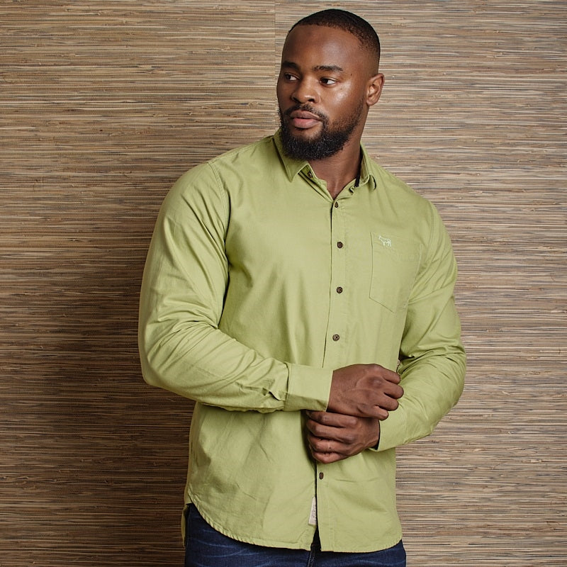 BHAG Oxford Shirt Muscle Fit LS Shirt - Moss