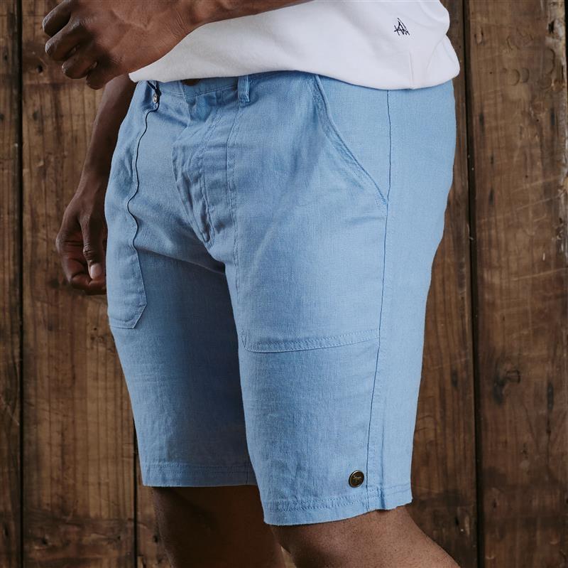 Linen Selati Short - Perriwinkle