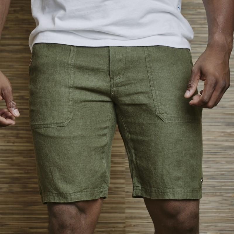 Selati Utility Linen Short - Fatigue