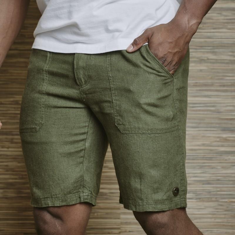 Selati Utility Linen Short - Fatigue