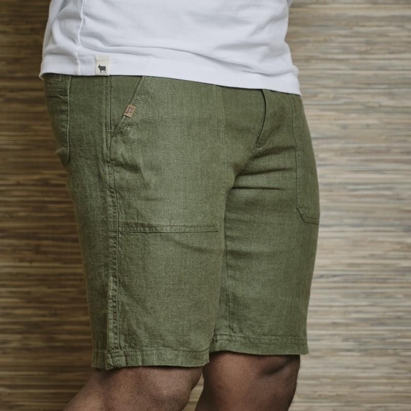 Selati Utility Linen Short - Fatigue