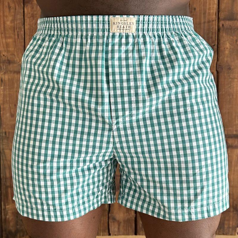 Kingsley Summer Teal Gingham Sleep Short  - Teal