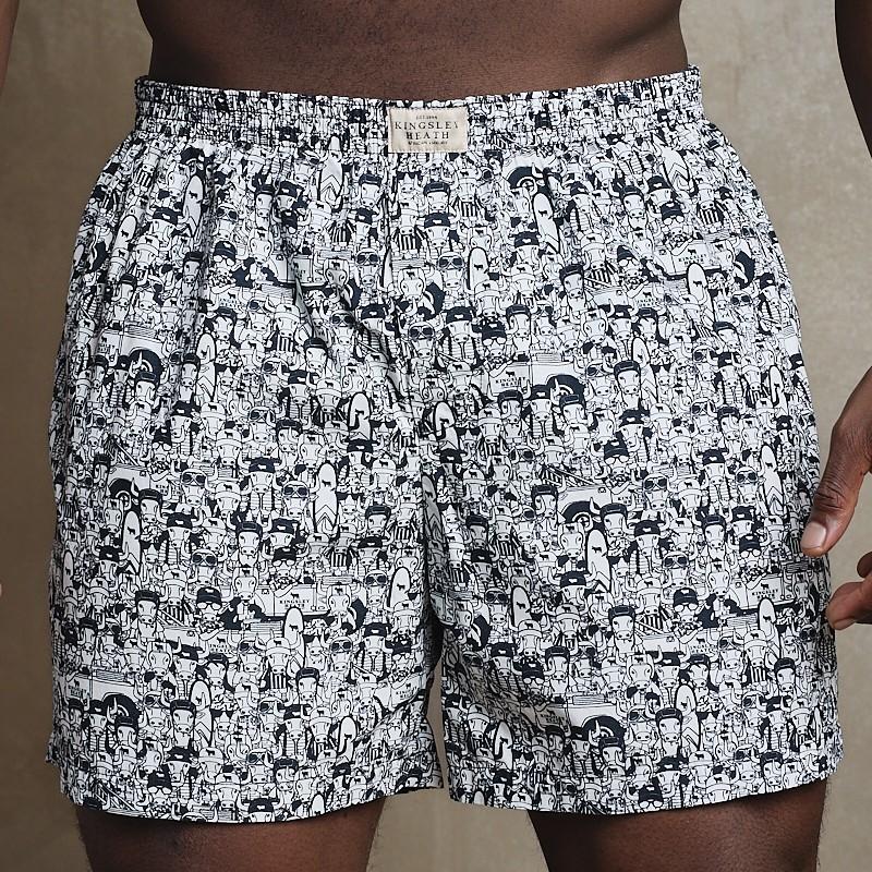 Collectable Nguni Collage Sleep Short - Pelican