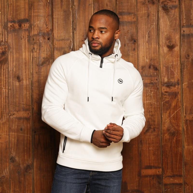 Kingsley Heath Savute Quarter Zip Pullover Hoodie - Pelican