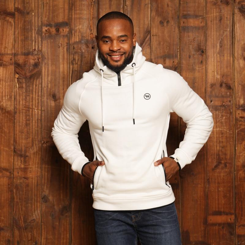 Kingsley Heath Savute Quarter Zip Pullover Hoodie - Pelican