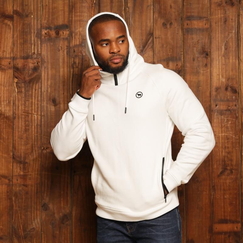 Kingsley Heath Savute Quarter Zip Pullover Hoodie - Pelican