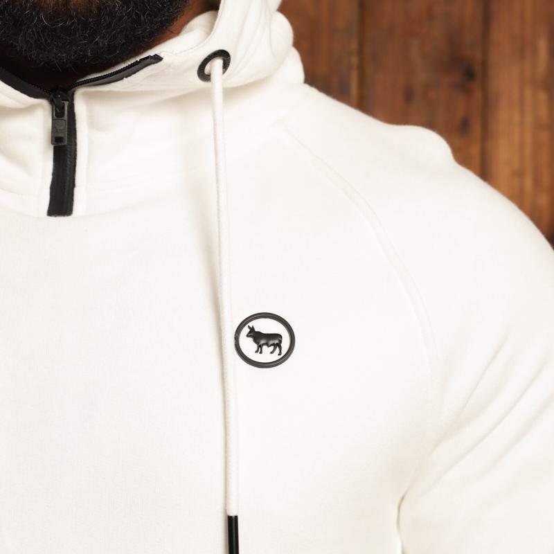 Kingsley Heath Savute Quarter Zip Pullover Hoodie - Pelican