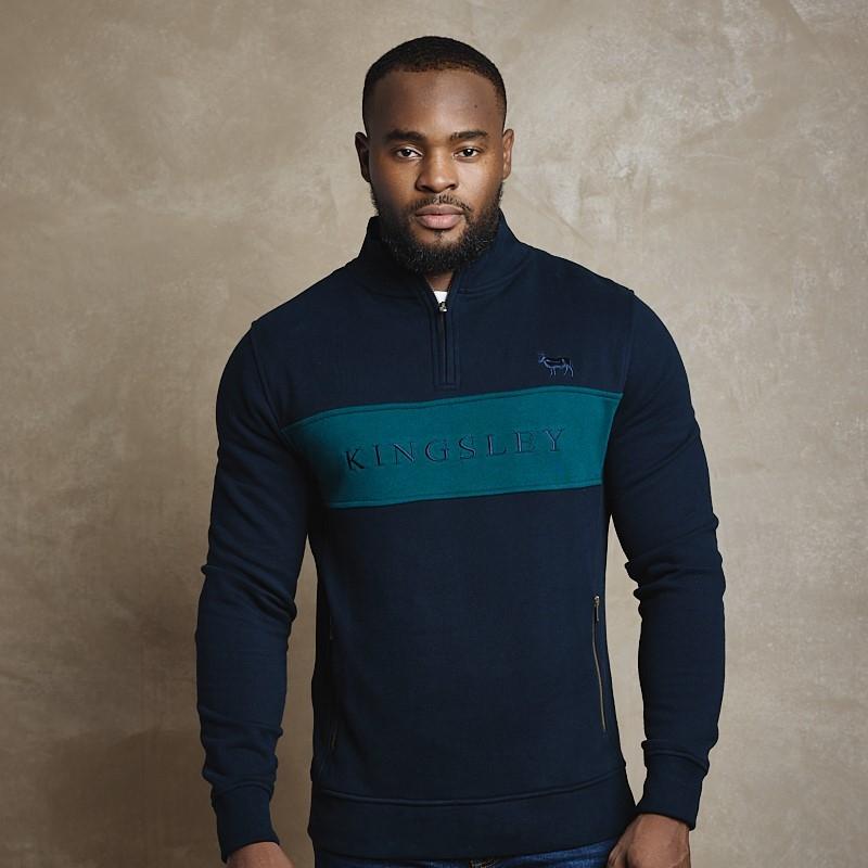 Styled Up Quarter Zip Sweat - Midnight - Kingsley Heath