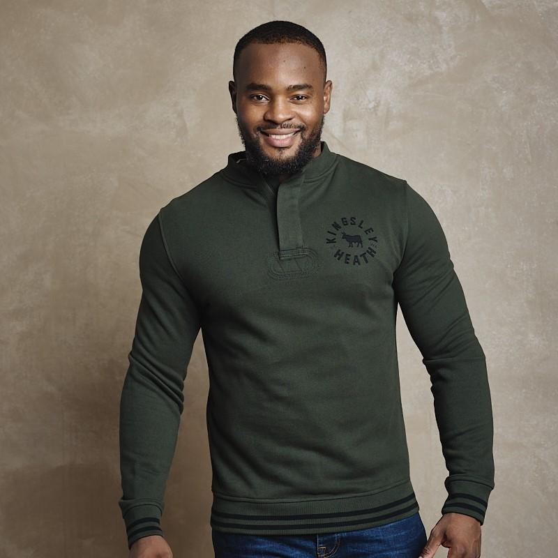 Vintage Quarter Zip Sweat - Fatigue - Kingsley Heath