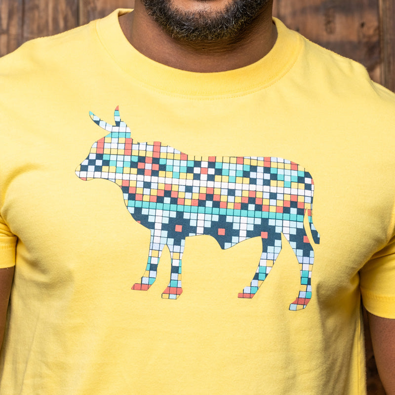 Pixel Ndebele Nguni Crew Tee Mango