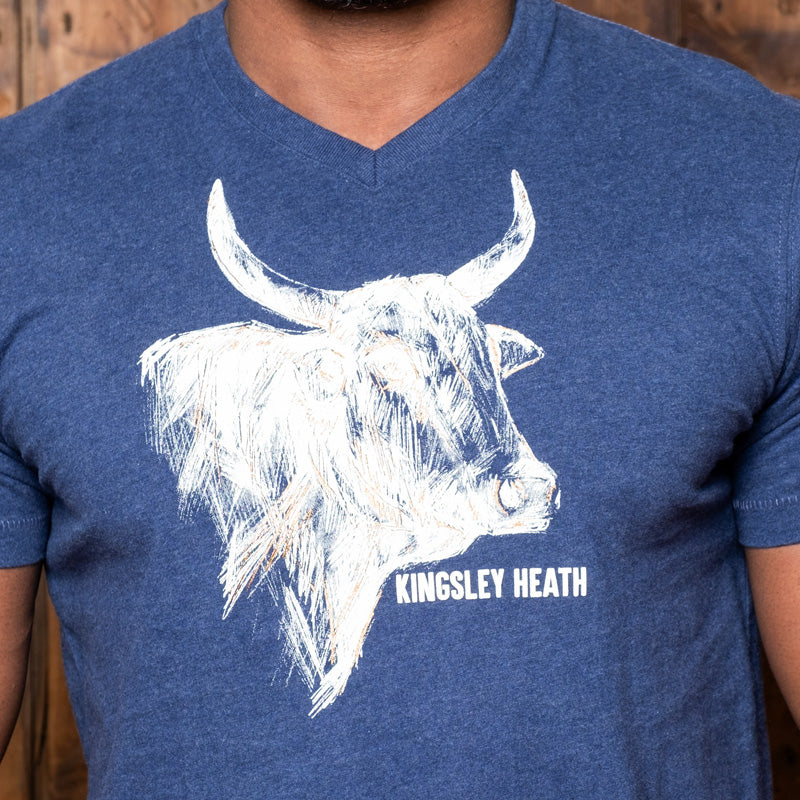 Sketchy Chalk Bull V-Neck Tee Monarch