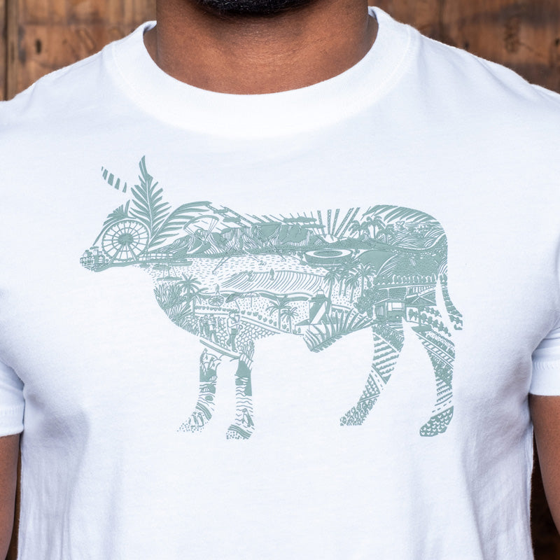 African Summer Doodle Nguni Crew Tee Pelican