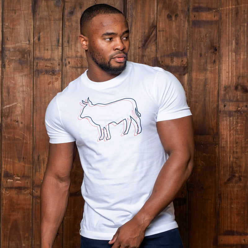 Triple Outline Nguni Crew Tee Pelican