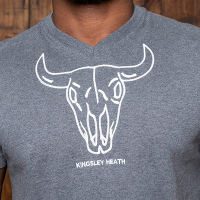 Chainstitch Skull V-Neck Tee Jackal