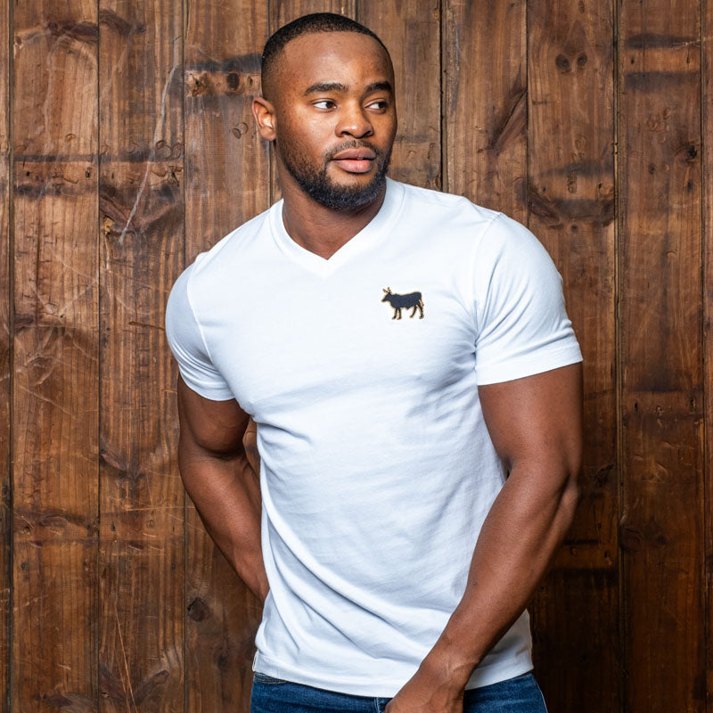 Nguni Luxe V-Neck Tee Pelican