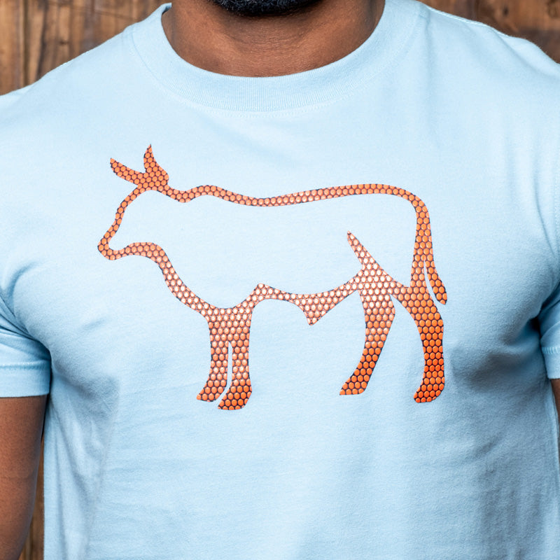 Dotted Outline Nguni Crew Tee Kingfisher