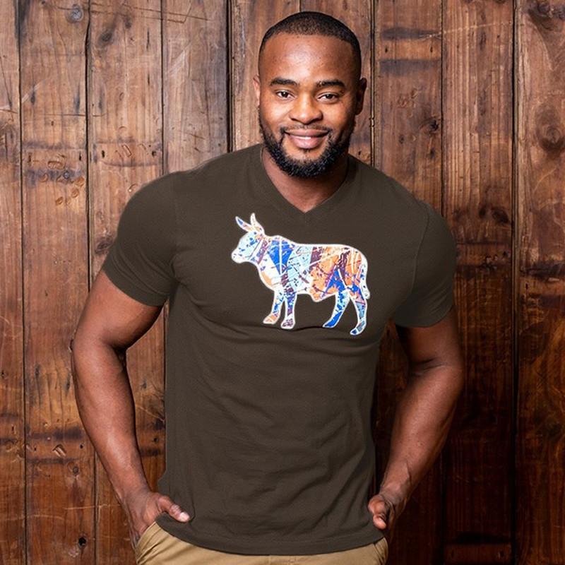 Bold Summer Nguni V-Neck Tee - Fatigue