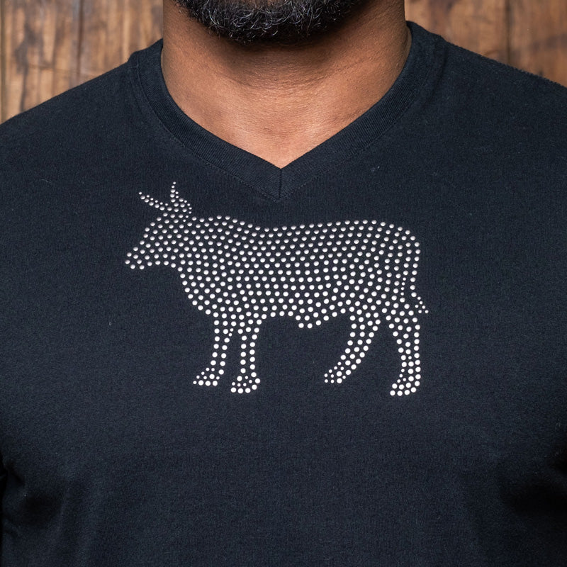 Studded Nguni V-Neck Tee Mamba