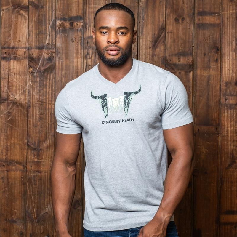 Stacking Skull V-Neck Tee - Vervet