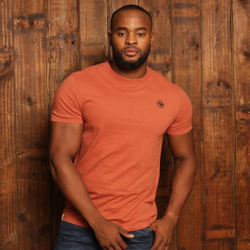 Kingsley Heath Circle Cut-Out Rivet Crew Tee - Camel