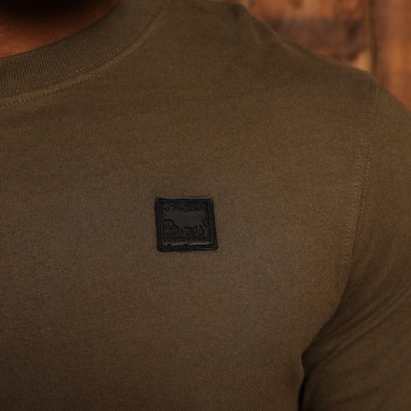 Kingsley Heath Square Badge Longsleeve Tee - Fatigue