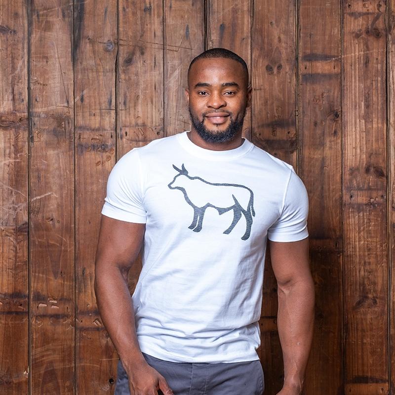 Kingsley Hooves Outline Nguni Crew Tee - Pelican