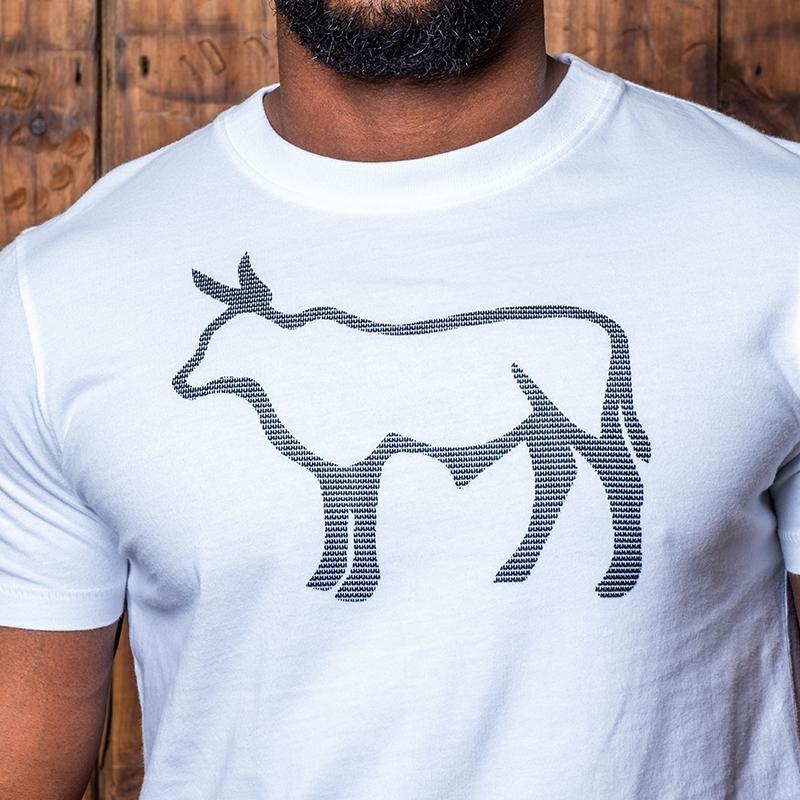 Kingsley Hooves Outline Nguni Crew Tee - Pelican