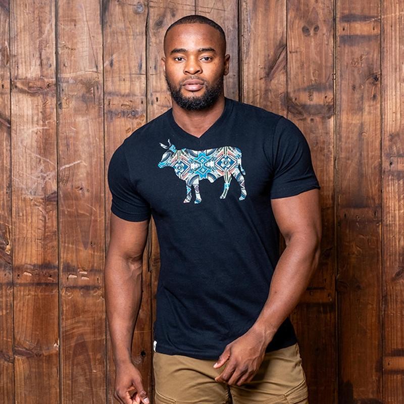 Basotho Infill V-Neck Tee - Mamba
