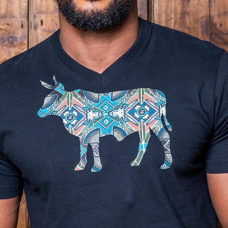 Basotho Infill V-Neck Tee - Mamba