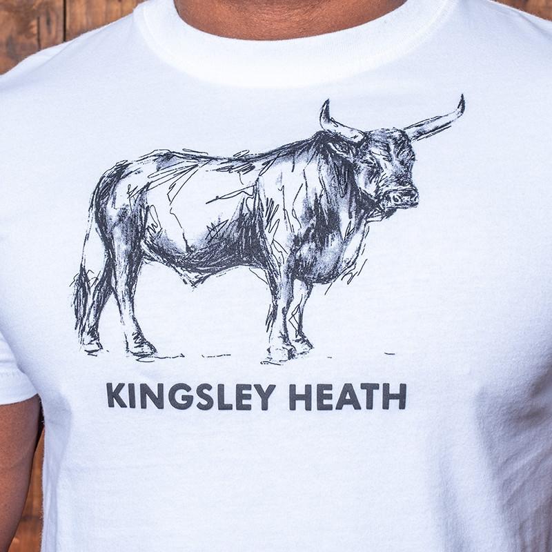 Kingsley Sketchy Charcoal Bull Crew Tee - Pelican