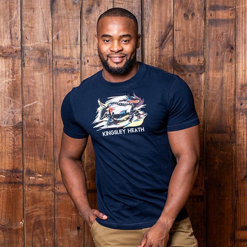 Kingsley Vibrant Charging Bull Crew Tee - Midnight