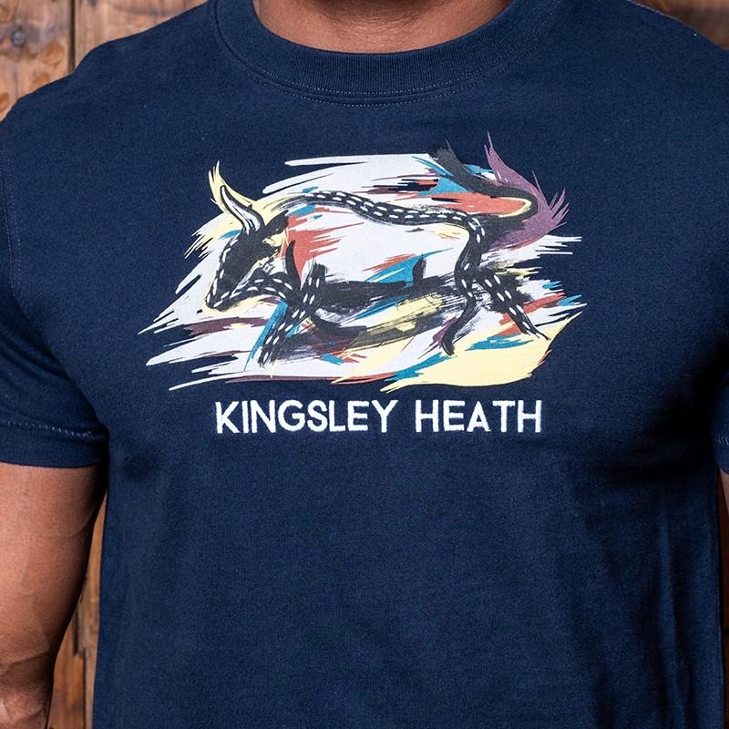 Kingsley Vibrant Charging Bull Crew Tee - Midnight