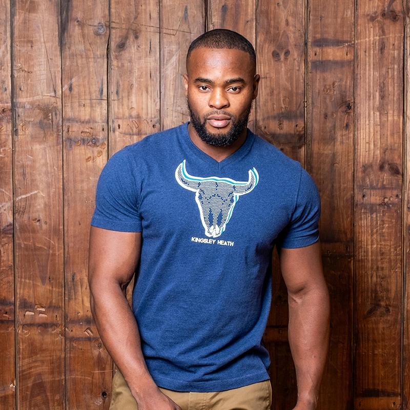 Kingsley Triple Dotted Skull V-Neck Tee - Monarch