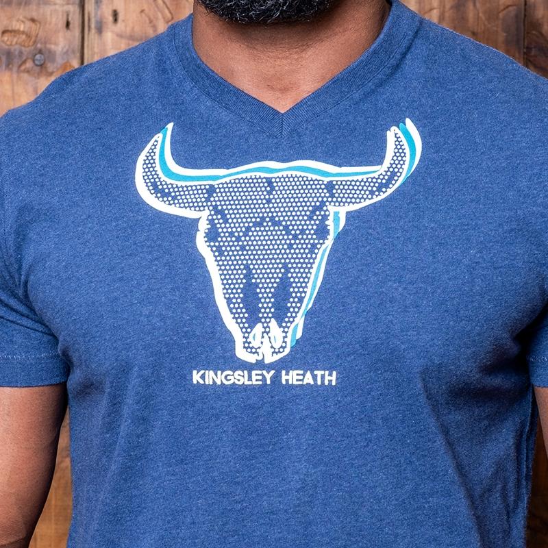 Kingsley Triple Dotted Skull V-Neck Tee - Monarch