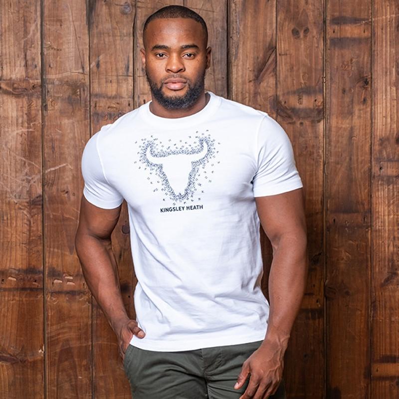 Kingsley Heath Cut-Out Skull Crew Tee - Pelican