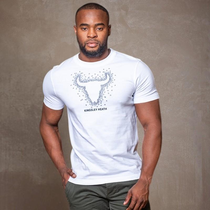 Kingsley Heath Cut-Out Skull Crew Tee - Pelican