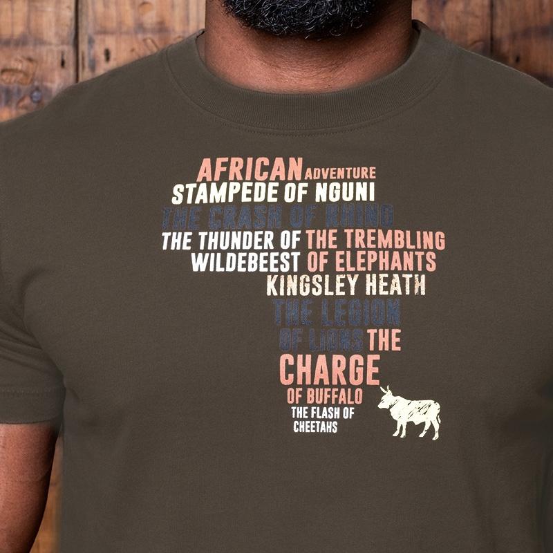 Kingsley Africa Words Crew Tee - Fatigue