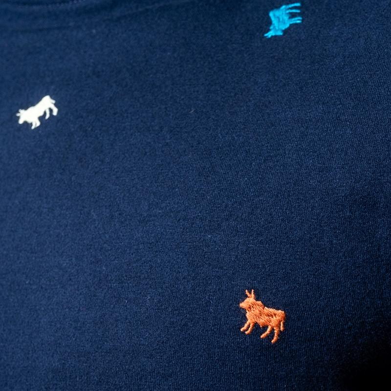Kingsley All Over Nguni Crew Tee - Midnight