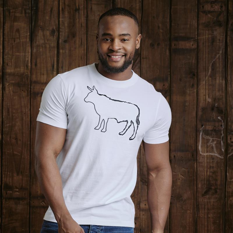 Outline Nguni Squiggle Crew Tee - Pelican